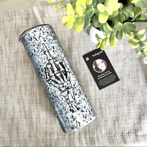 Other - Drink Tumbler Skeleton Finger Funny, Gift, Drinks, Coffee, Rock, Edgy, mom, fun